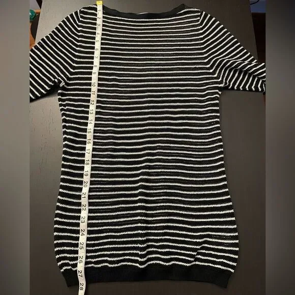 Classiques Entier Black & White Stripe Long Knit Sweater Women’s Size S - Picture 5 of 6